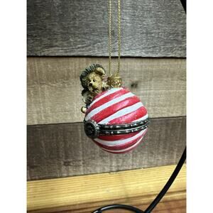 Vintage Boyd’s Bear Christmas Ornament Bearymint Peppermint Hinged Box In Box